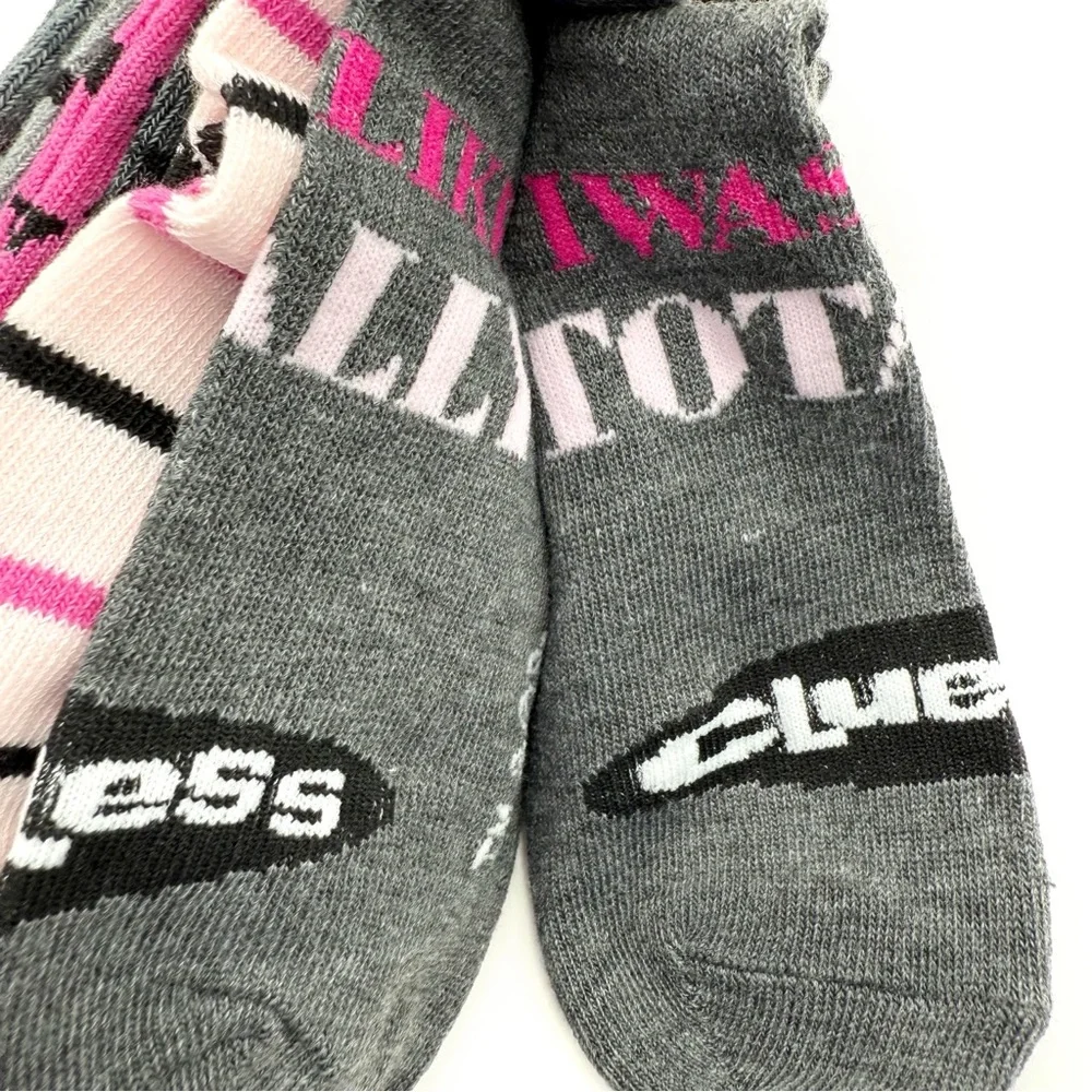 Clueless Movie Womens No Show Socks 90s Pink Black As If Whatever Cher Fun Gift